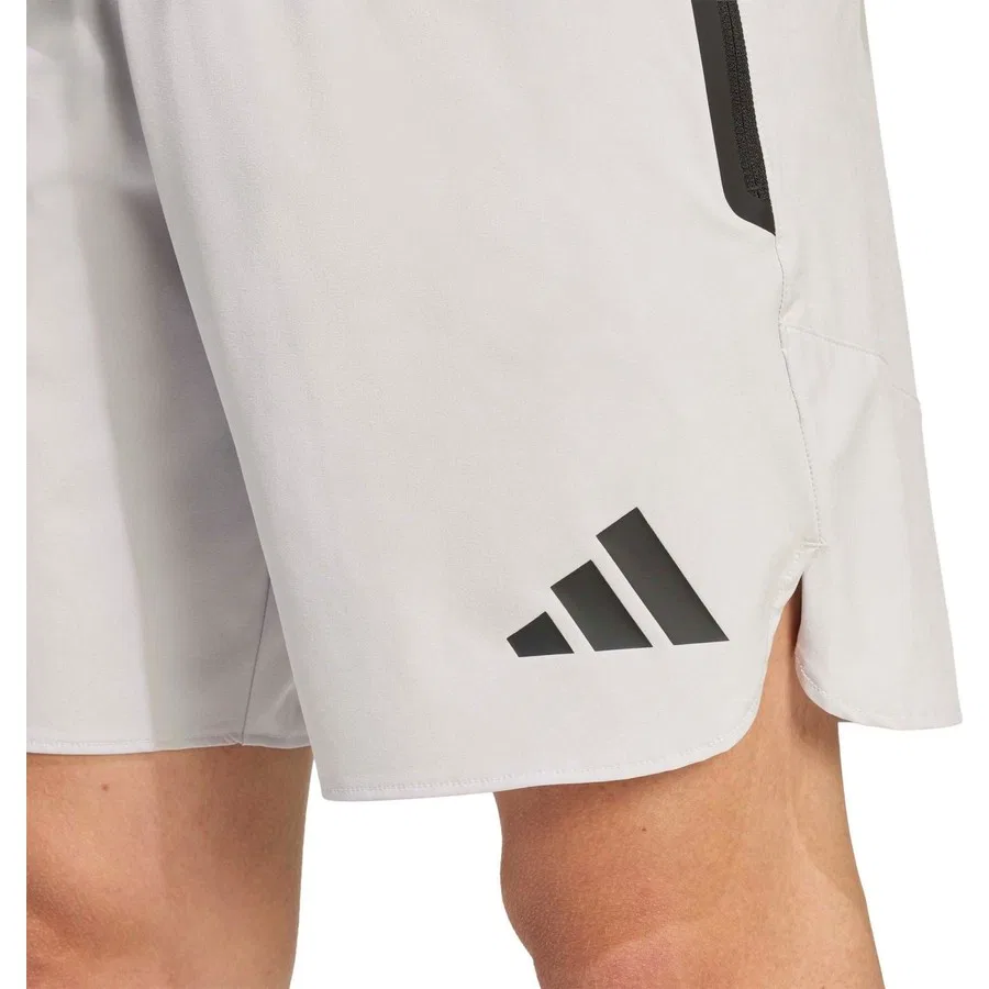 Мужские спортивные шорты с принтом adidas, Светло-серый — фото 4