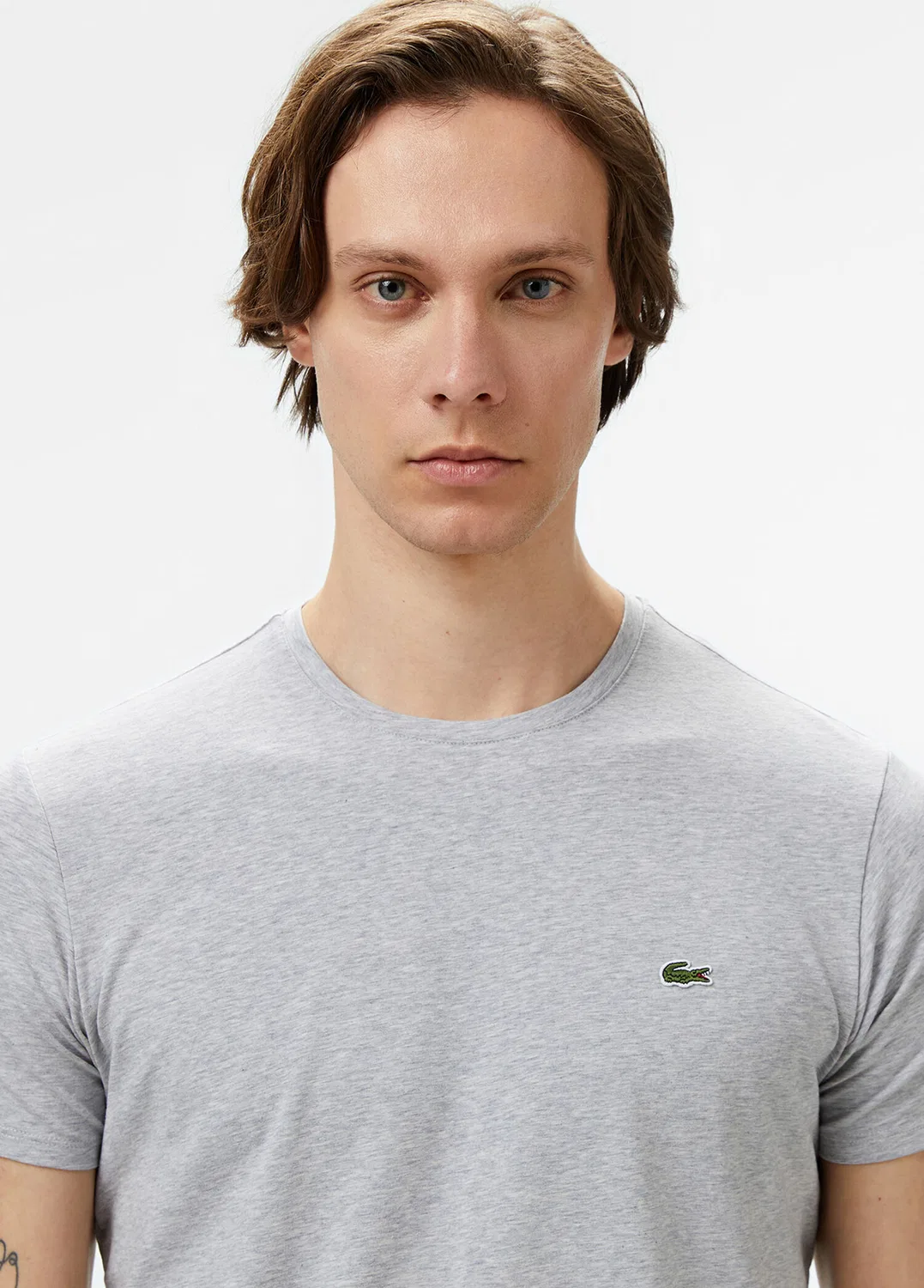 Футболка с круглым вырезом Slim Fit Lacoste, серый — фото 3