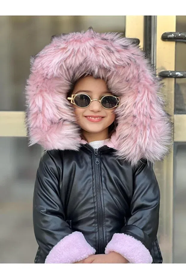Детское зимнее пальто для девочек с капюшоном Muzur R Kids, Black Muzur R Kids Muzur R Kids — фото 3