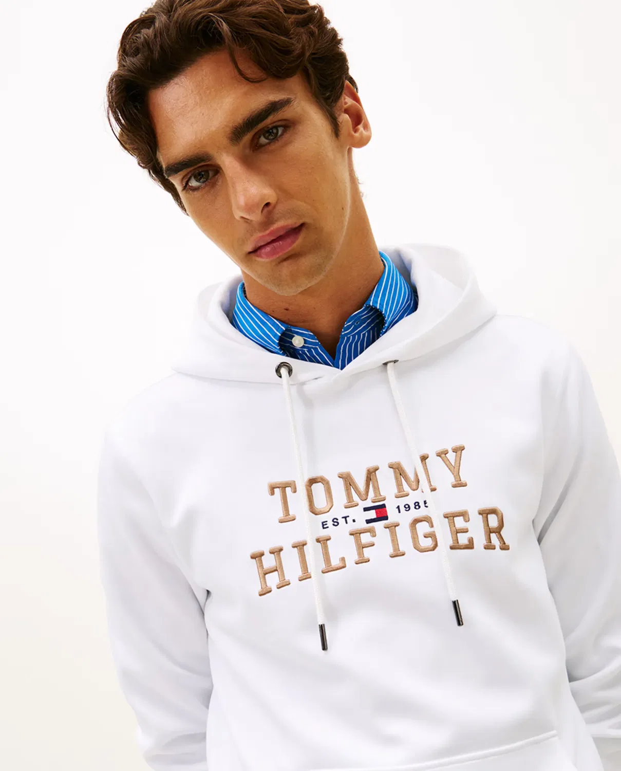 Мужская худи с капюшоном без молнии Tommy Hilfiger, Blanco — фото 3