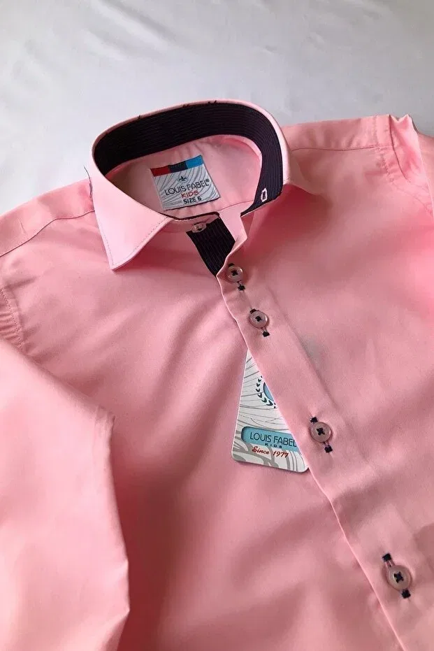 Детская рубашка для мальчиков с длинным рукавом Louis Kids, Pink — фото 4