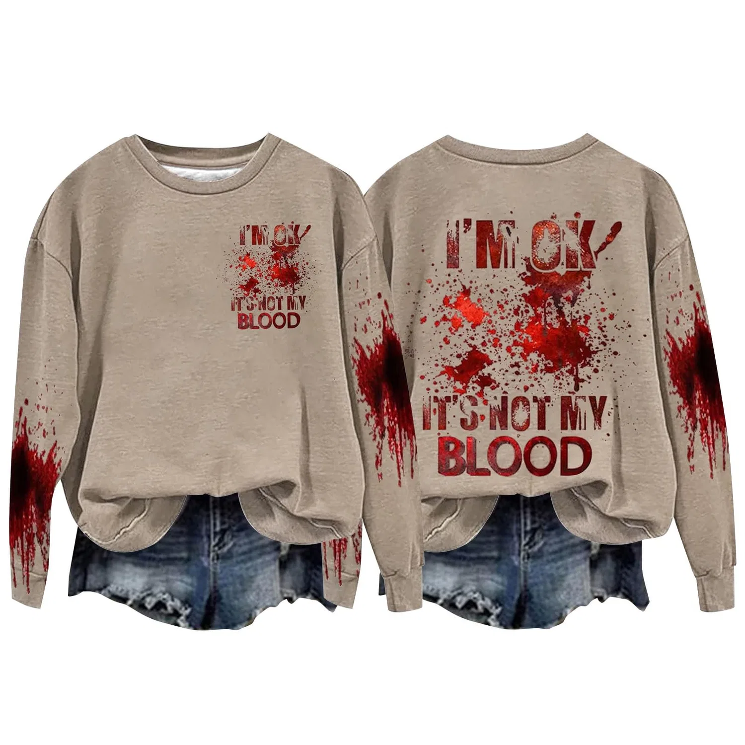 Женский худи с принтом I'M Ok Its Not My Blood, Z014 Khaki