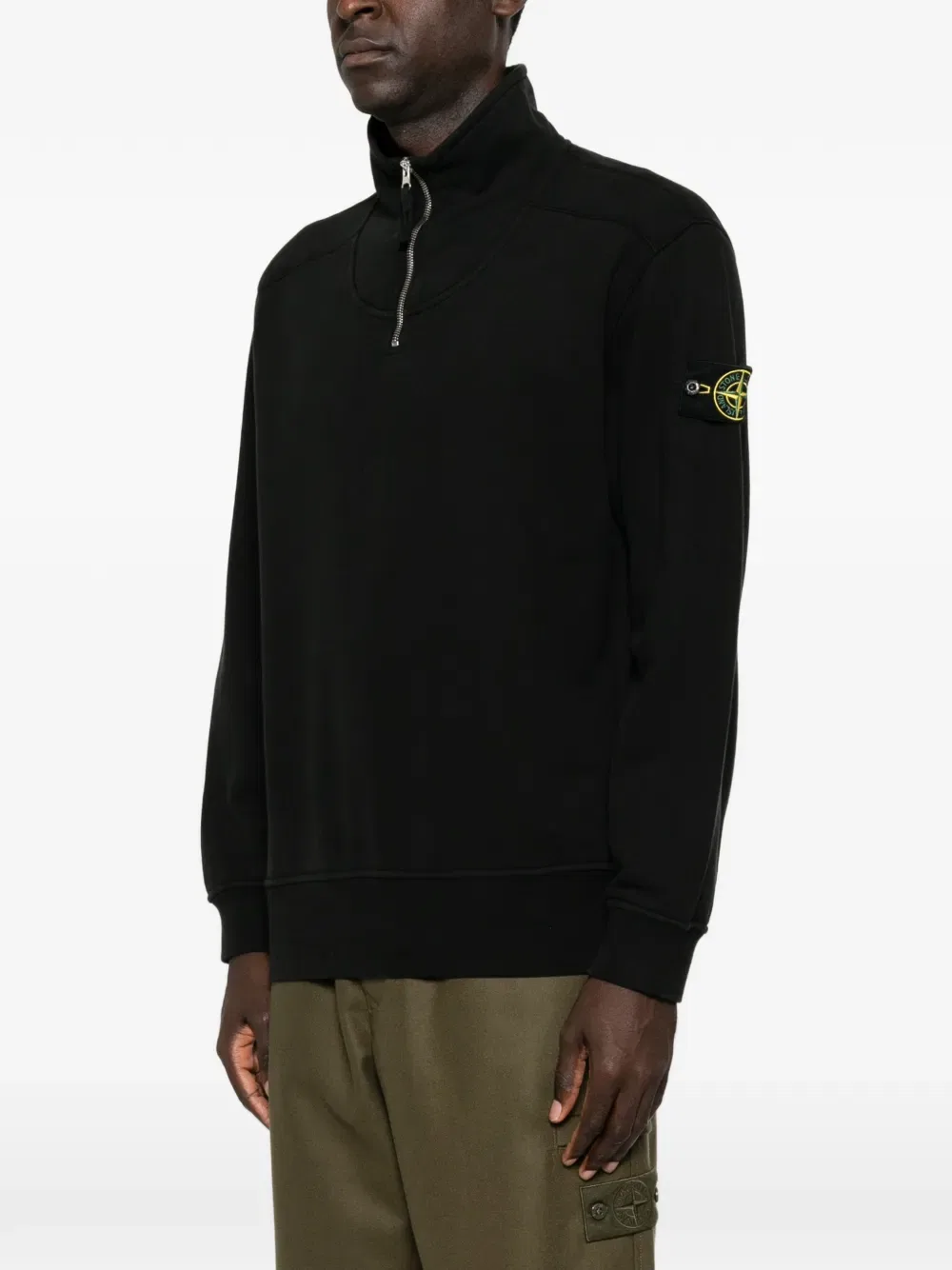 Свитер вязаный Compass Stone Island, черный — фото 3