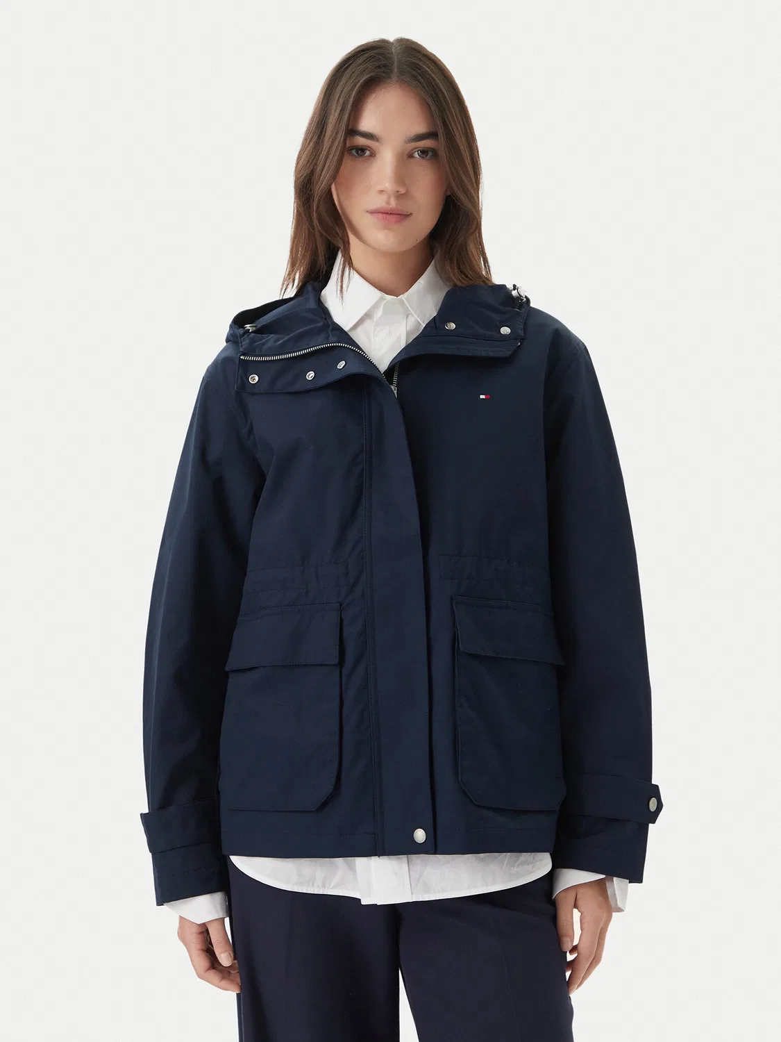 Женская демисезонная куртка свободного кроя Utility Tommy Hilfiger, темно-синий
