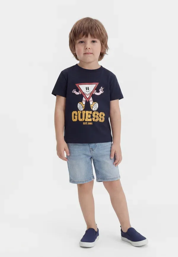 Детская футболка с логотипом для малышей Guess, синий