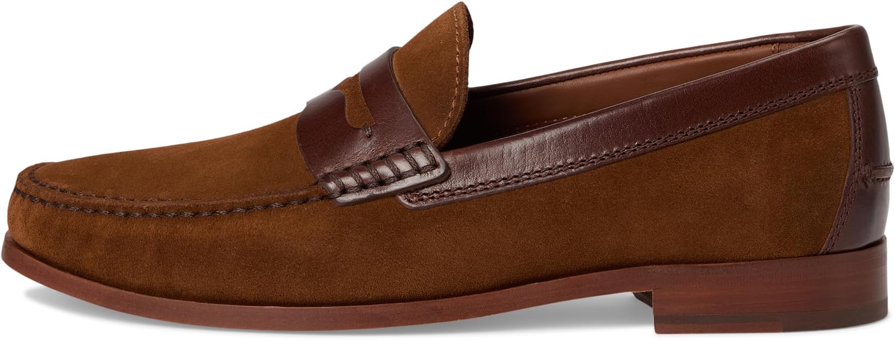 Лоферы Johnston & Murphy Collection Baldwin Penny, цвет Snuff Waxed English Suede/Brown Full Grain — фото 4