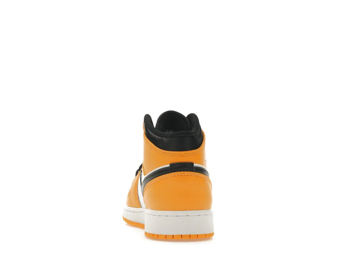 Детские кроссовки с кожаным верхом Jordan 1 Mid, Taxi/White-Black — фото 4