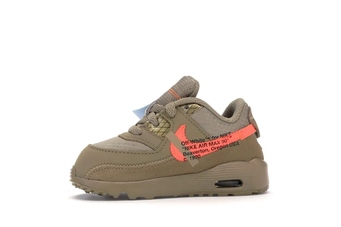 Детские кроссовки Lifestyle с деконструированным дизайном Nike Air Max 90, Desert Ore/Desert Ore-Hyper Jade-Bright Mango — фото 3