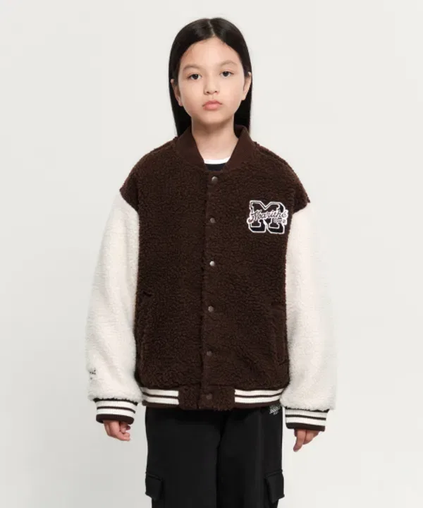 Куртка флисовая Varsity, Kids uni fleece varsity jacket, Marithé, коричневый