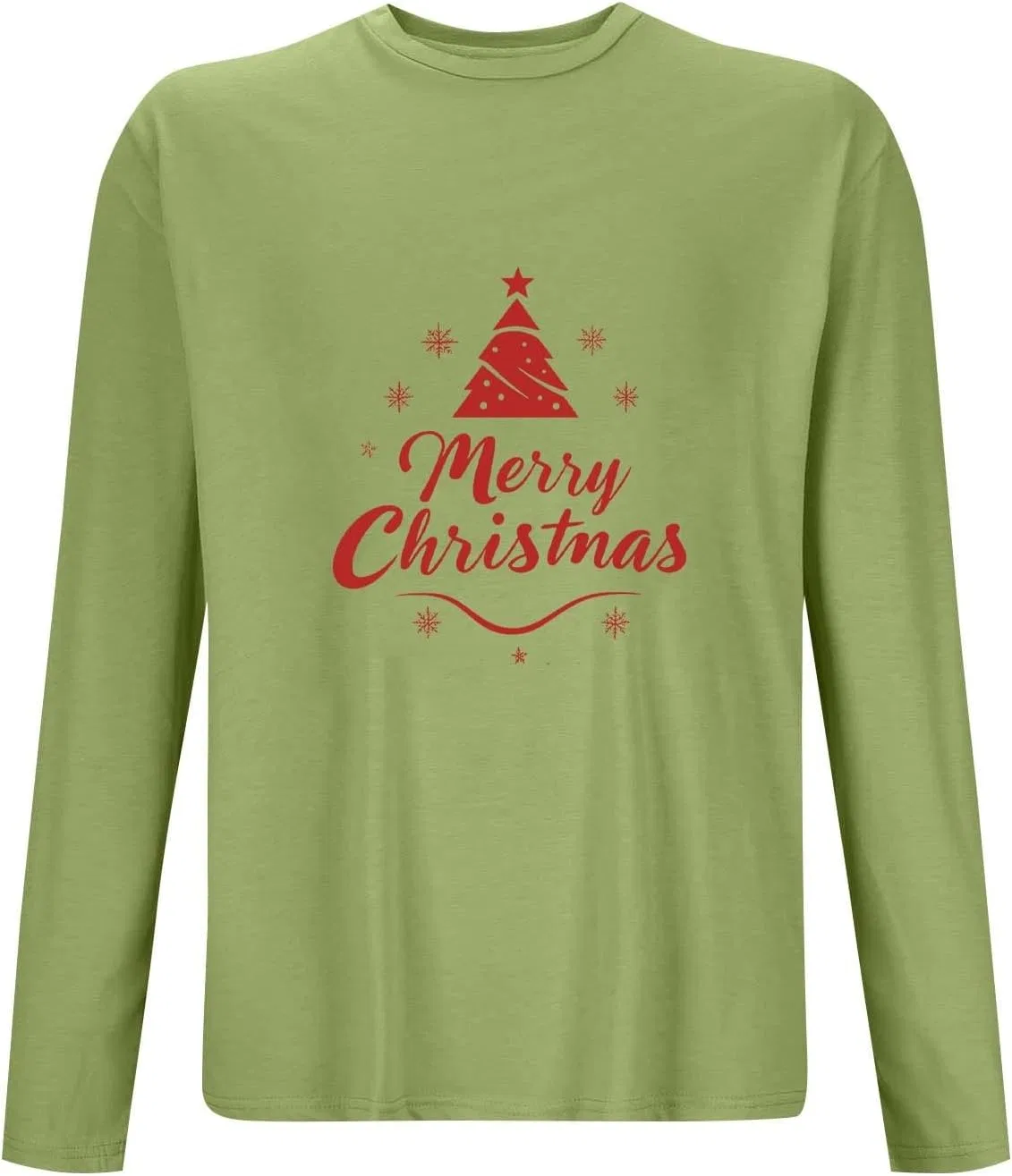 Мужская футболка с рождественским принтом, Long Sleeve, Green — фото 3