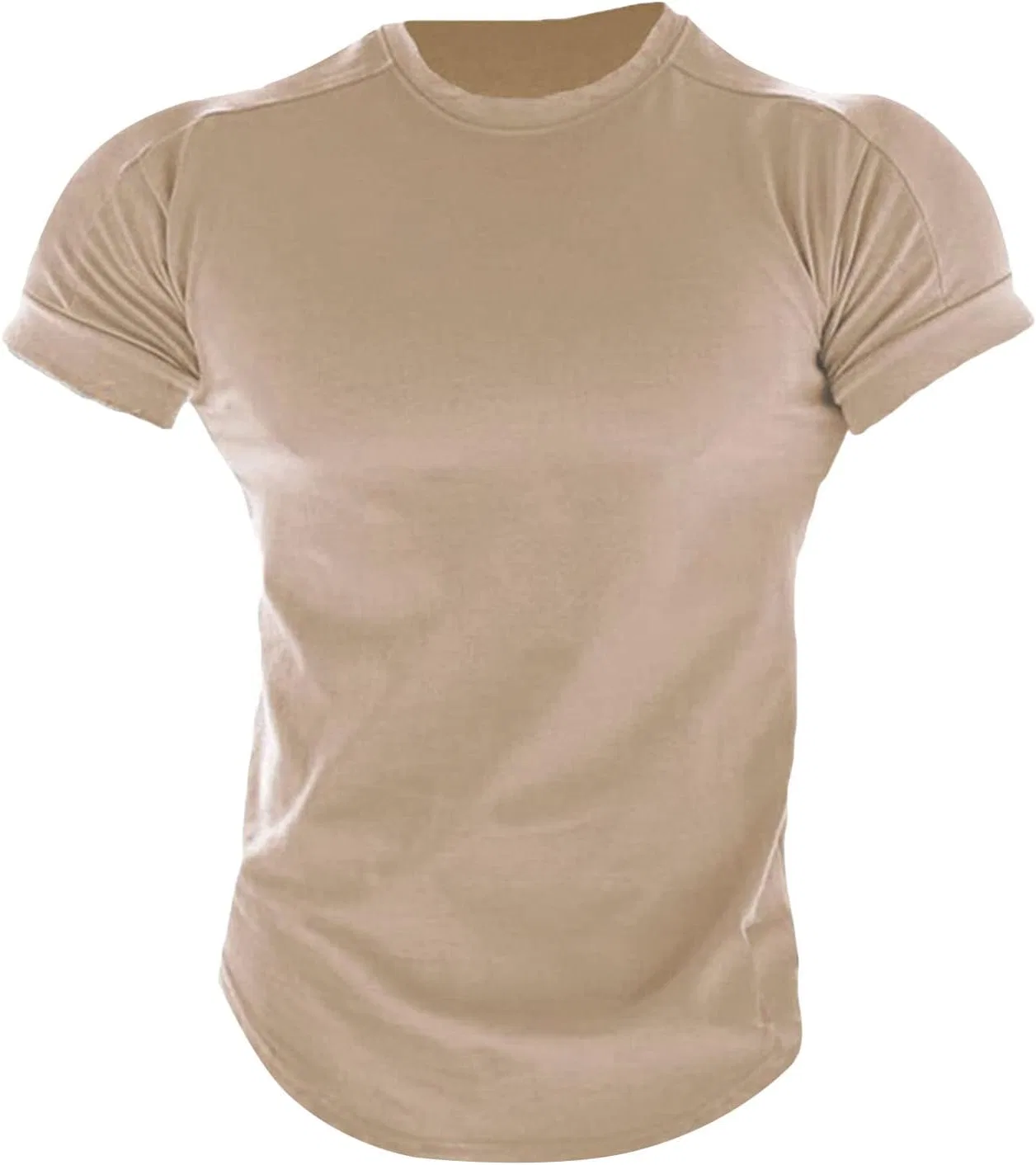 Мужская облегающая майка для бодибилдинга с коротким рукавом Khaki