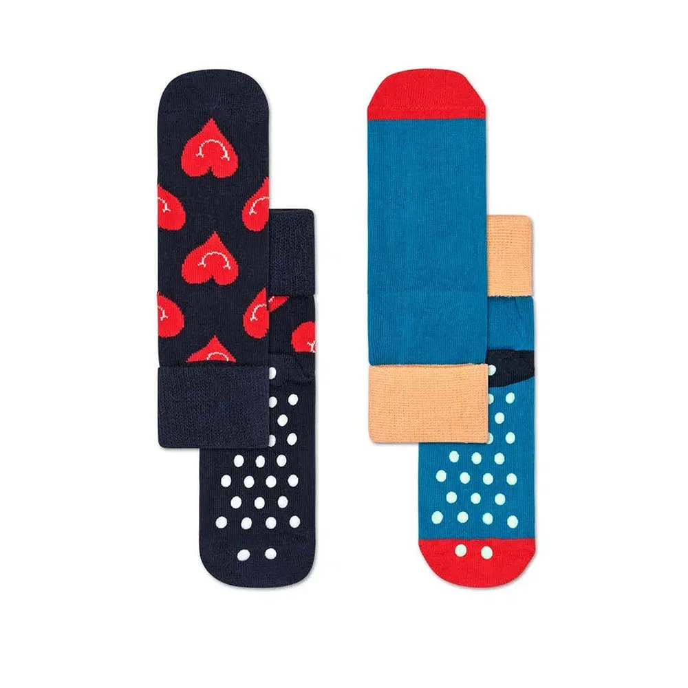 Носки с противоскользящим покрытием Smiling Heart 2 пары Happy Socks, синий