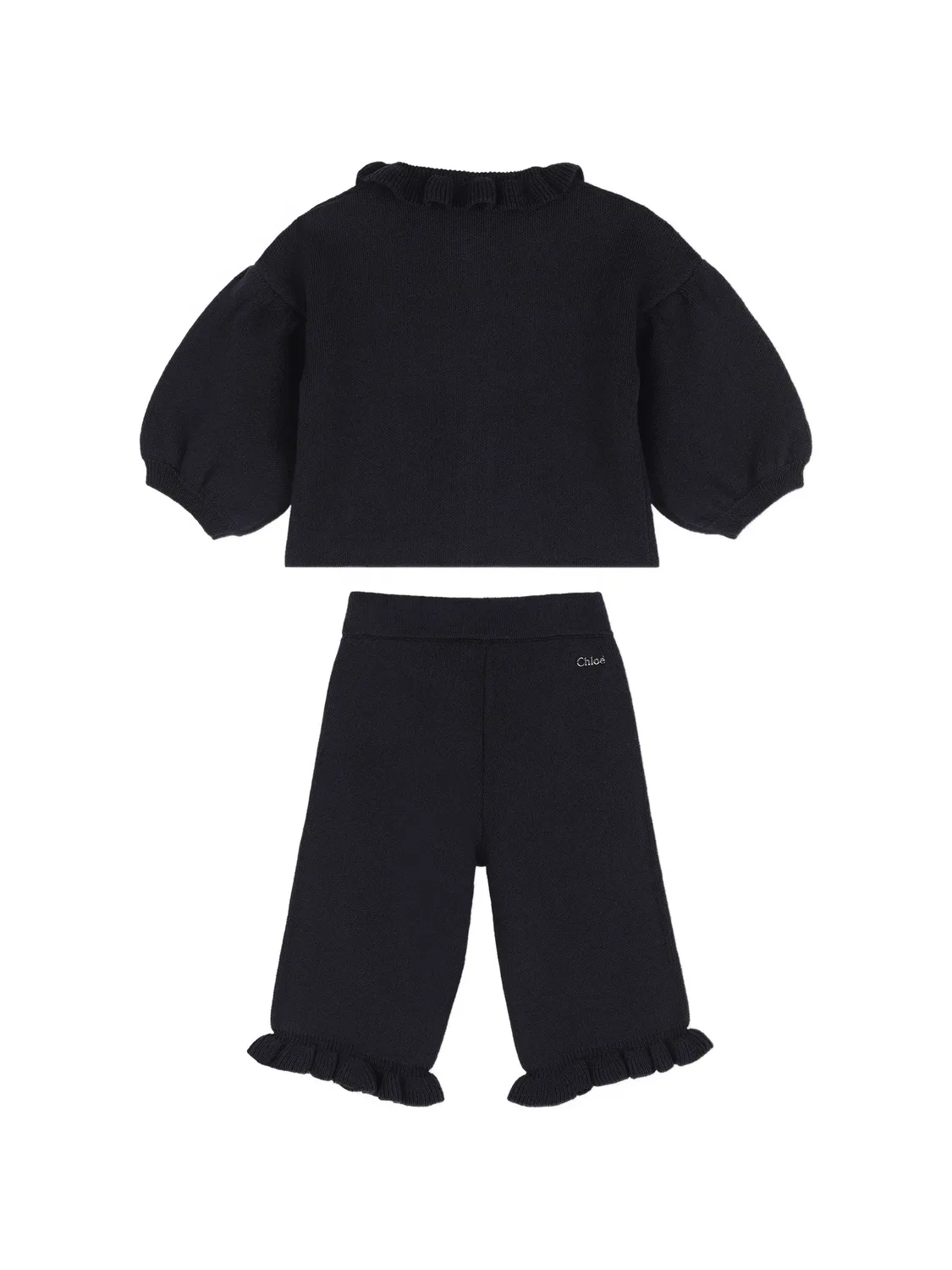 Спортивный костюм с оборками Chloé Kids, синий — фото 2