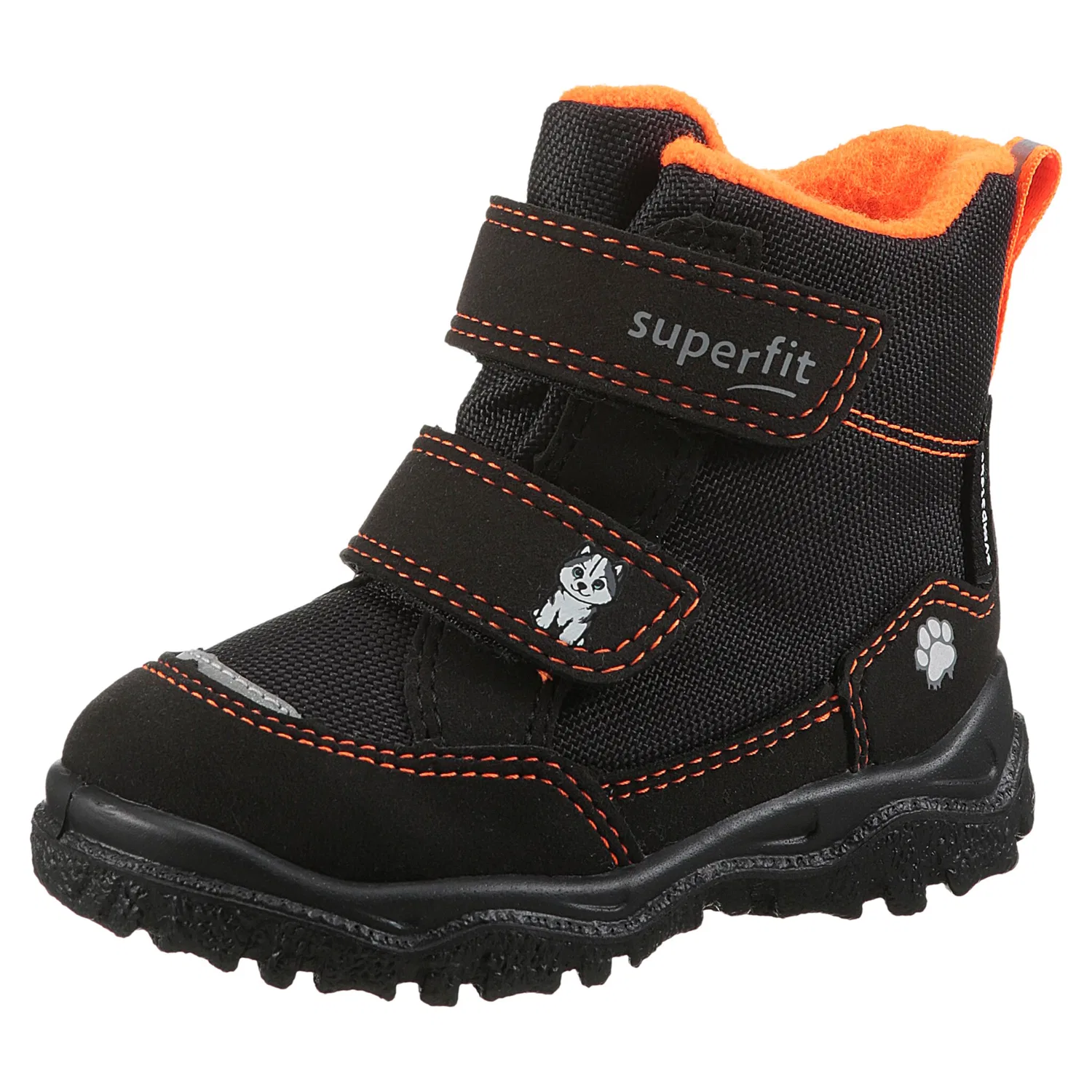 Детские зимние ботинки-снегоступы с мембраной Sympatex Superfit, Black-Orange