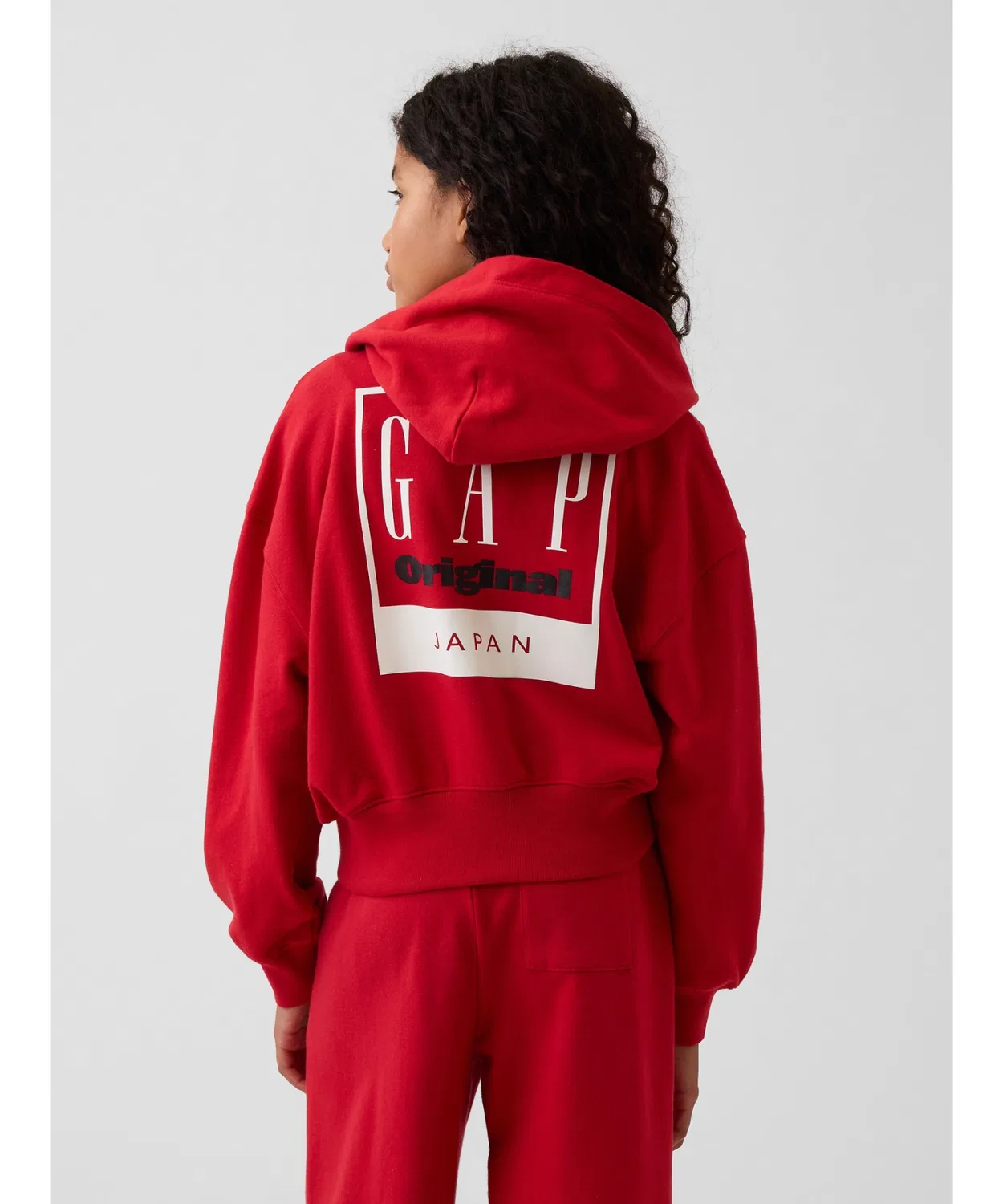 Детский оверсайз худи с принтом GAP Vintage Soft French Terry, Red