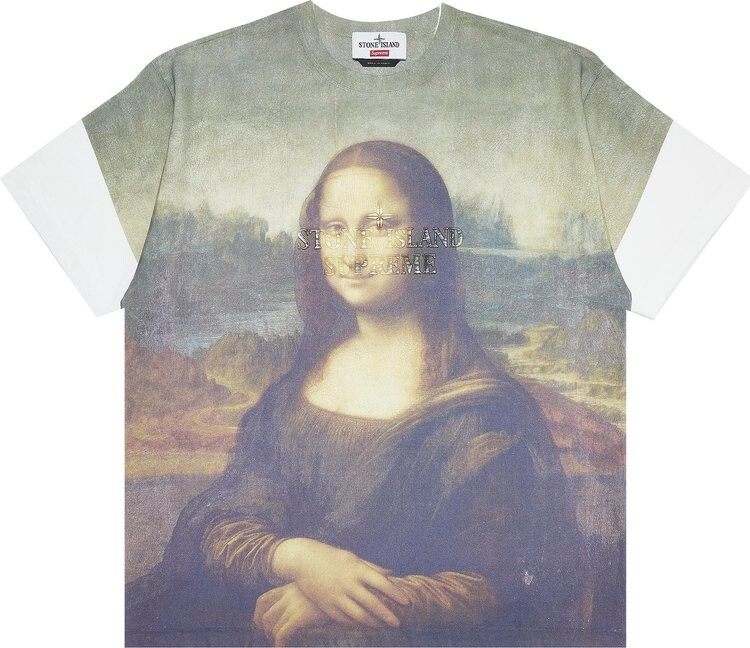 

Футболка Supreme x Stone Island Short-Sleeve Top 'Mona Lisa', разноцветный, Серый, Футболка Supreme x Stone Island Short-Sleeve Top 'Mona Lisa', разноцветный