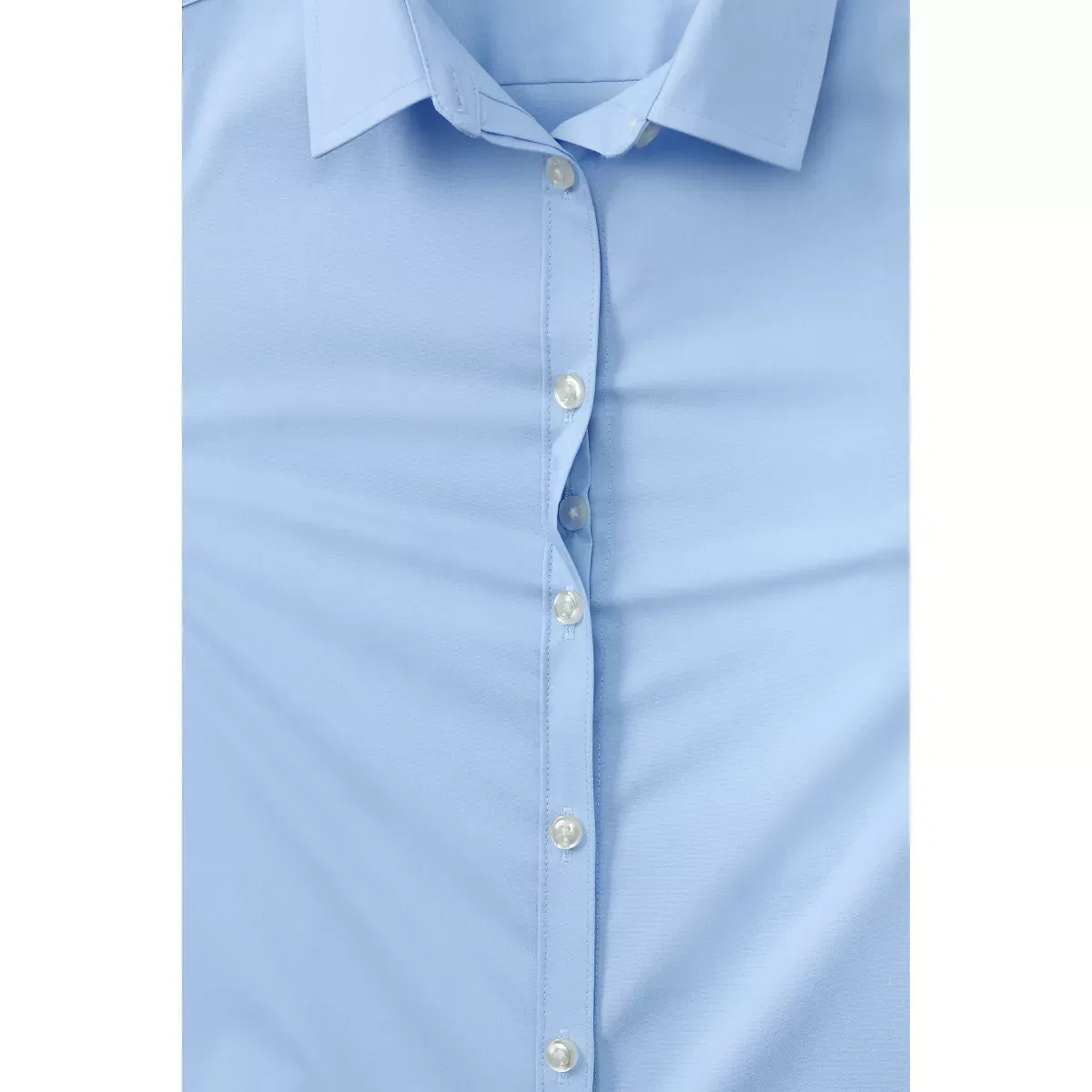 Детская рубашка для девочек с коротким рукавом No Gape Lands' End, Light Sea Blue — фото 3