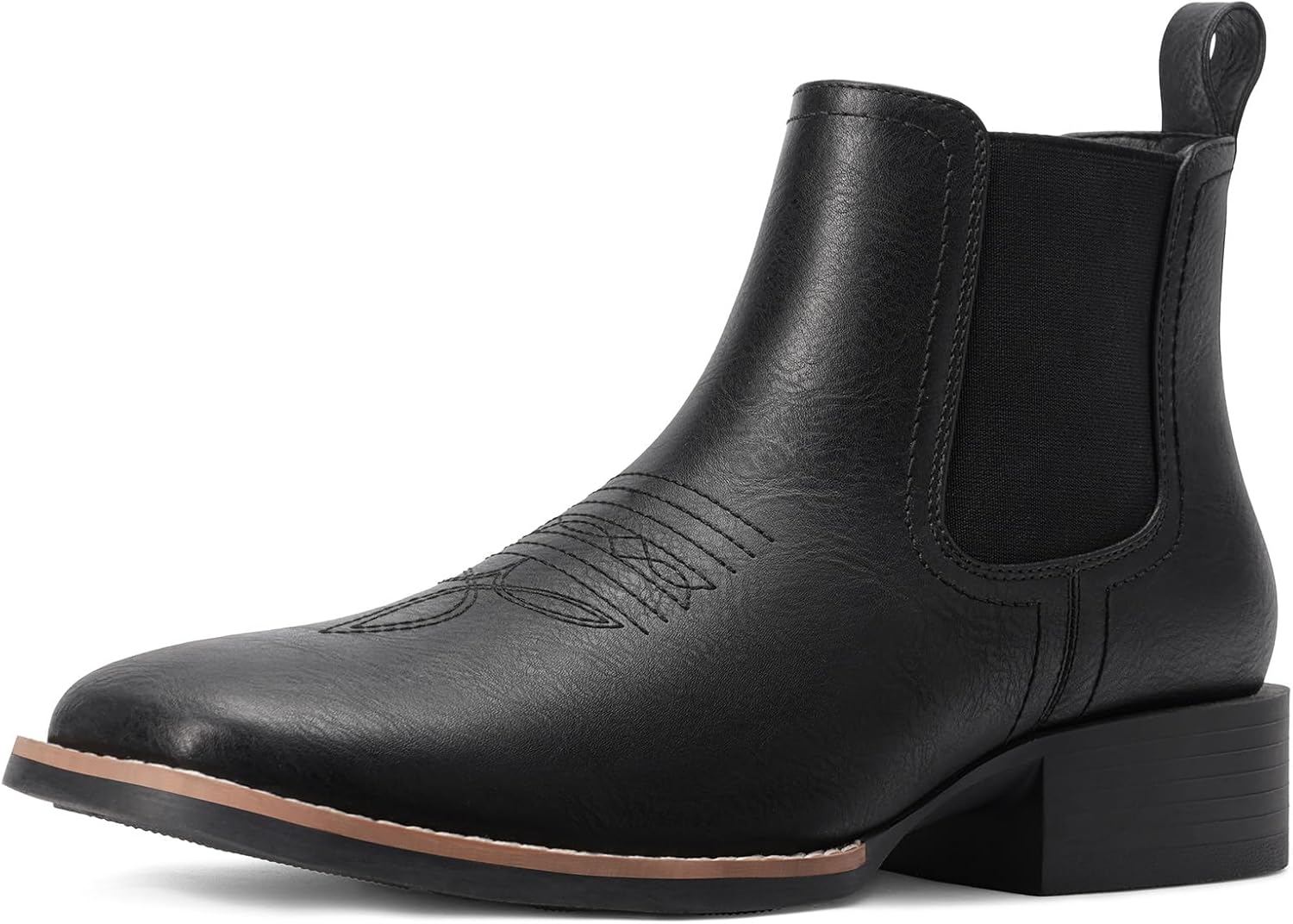 

Вестернскиe ковбойские сапоги для мужчин - мужские ботинки Челси с квадратным носком, короткие ковбойские сапоги для мужчин, повседневные ретро стильные ботинки Choiran, черный