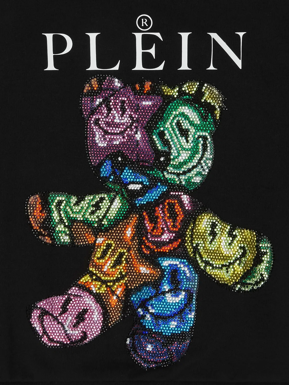 Свитшот с кристаллическими элементами в виде медвежонка Philipp Plein, черный — фото 3