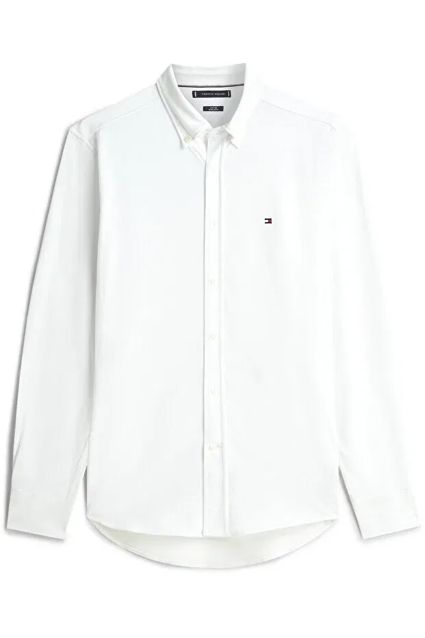 Мужская рубашка с длинным рукавом пике Tommy Hilfiger, Ybr White