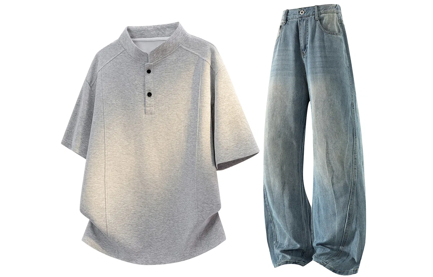 Детский спортивный костюм с воротником-стойкой Henry GWAF, Heather Gray/Blue