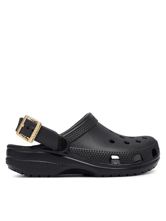 Шлепанцы Classic Metallic Buckle Clog K Crocs, черный