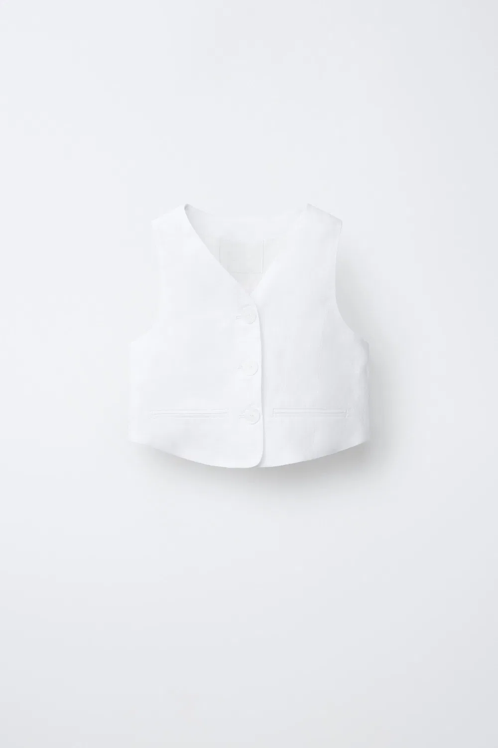 Жилет из 100% льна ZARA, Oyster-White