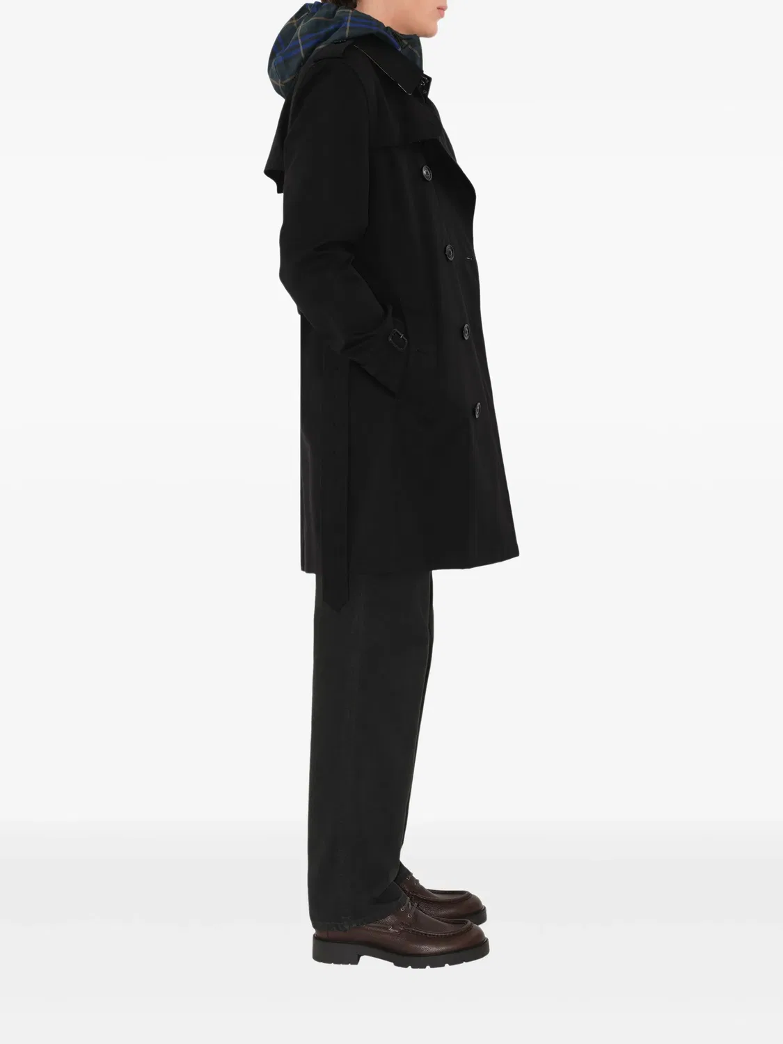 Двубортное тренч-пальто с поясом Burberry, черный — фото 4