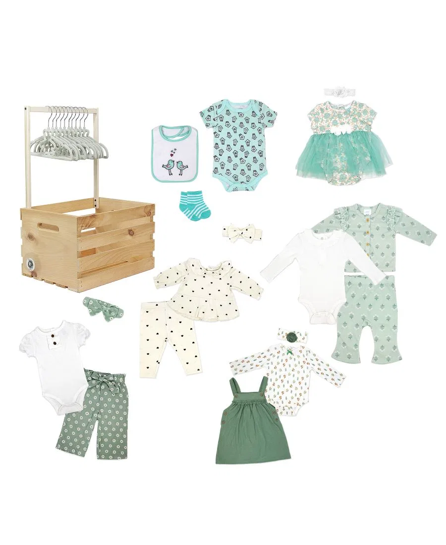 Комплект боди и одежды для новорожденных, 29 предметов Three Storys, Shades of Green