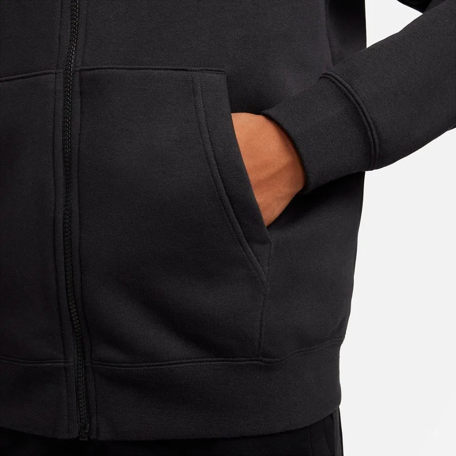 Мужской свитшот с капюшоном и длинным рукавом Sportswear Fleece Fz Nike, Черный — фото 4