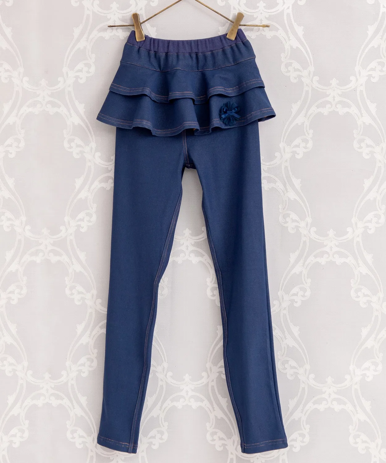Детские леггинсы с рюшами, модель Frill Leggings, panpantutu, Indigo Blue