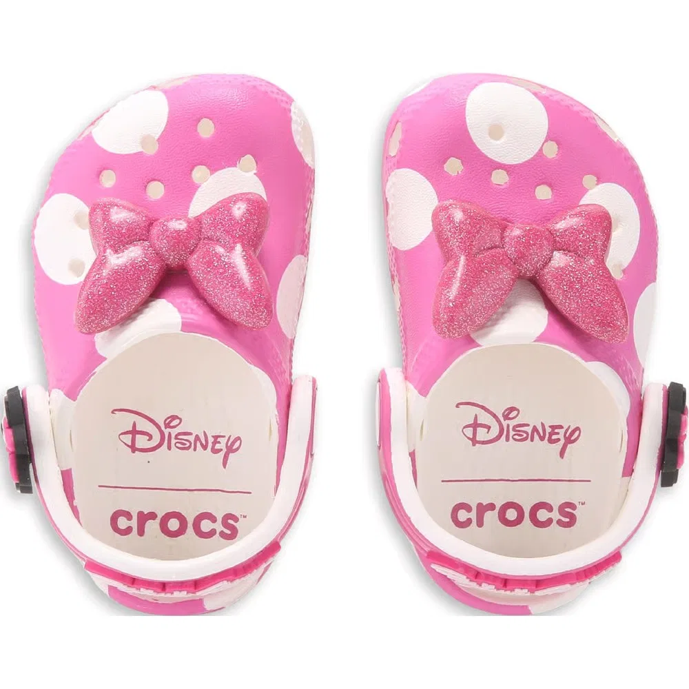 Детские классические сабо Minnie Mouse Crocs, Pink/White Dots — фото 4