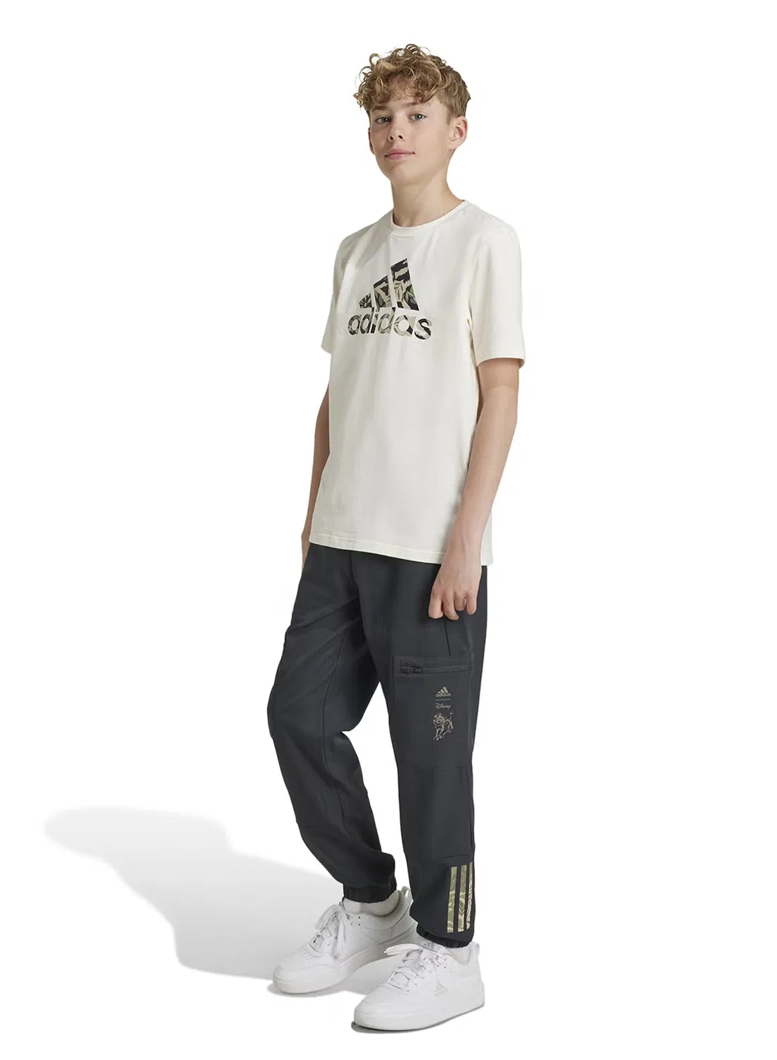 Штаны с принтом Disney Lion King Adidas, карбоновый