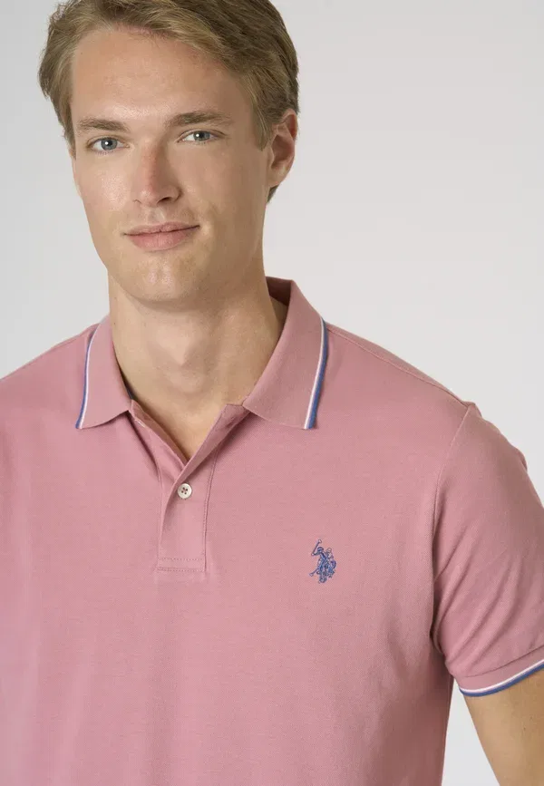 Поло хлопковое U.S. Polo Assn., Rosa, розовый — фото 4