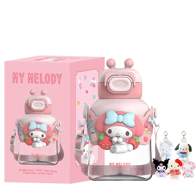 Детская кружка с трубочкой из тритана, 700 мл, My Melody Water Cup, Sanrio, Multicolor