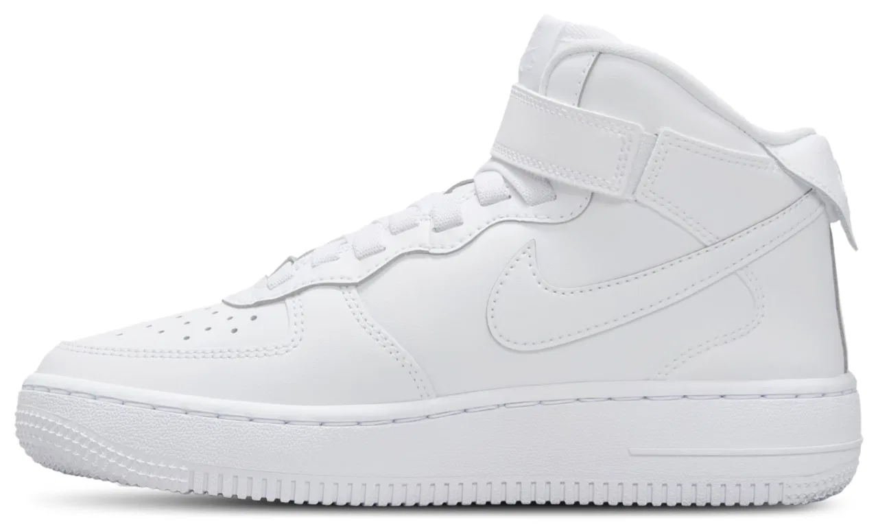 Кроссовки для мальчиков Air Force 1 Mid EasyOn SE Nike, цвет White/White/White — фото 2