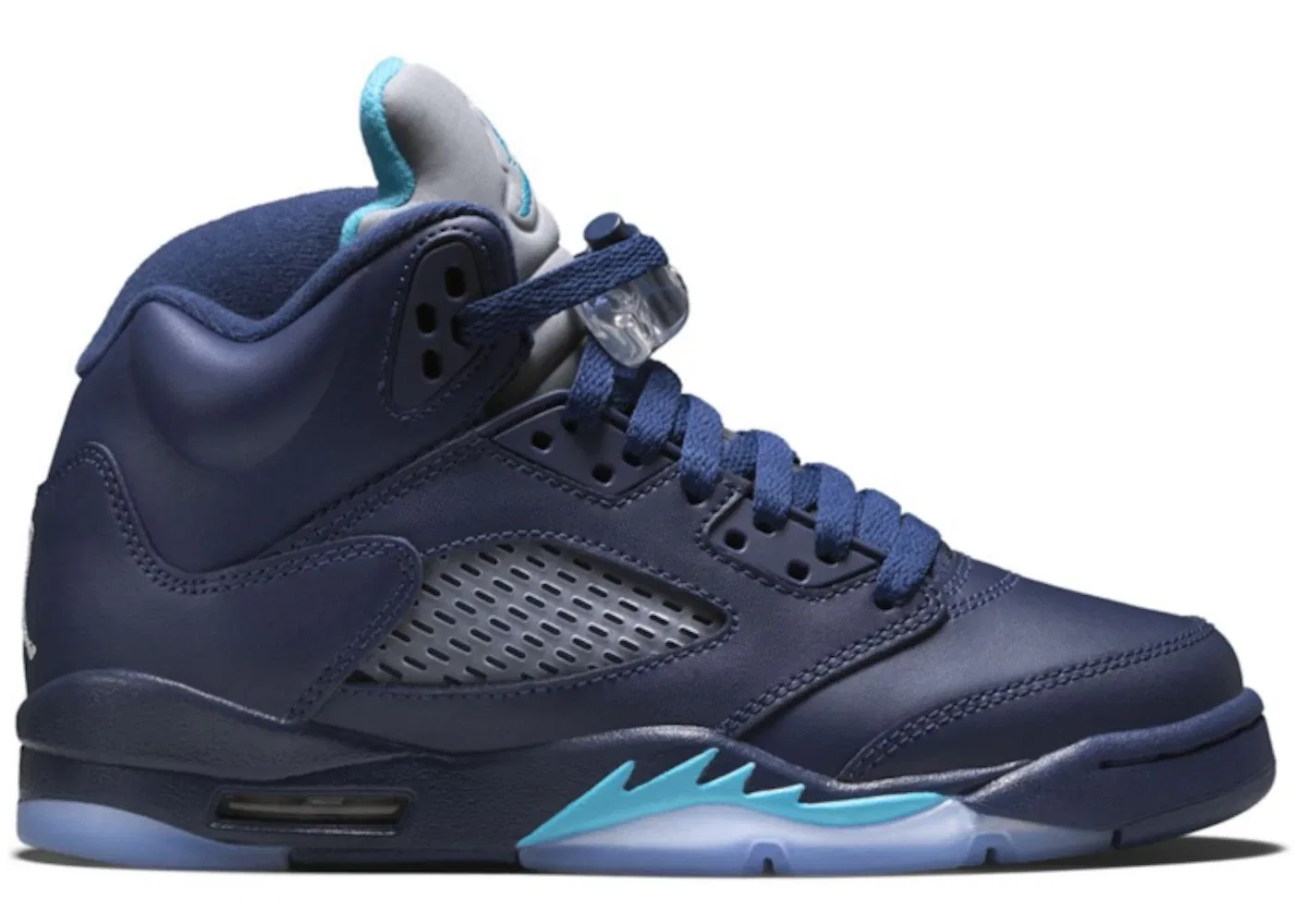 Детские кроссовки Lifestyle с принтом Jordan 5 Retro Jordan, Midnight Navy/Turquoise Blue-White