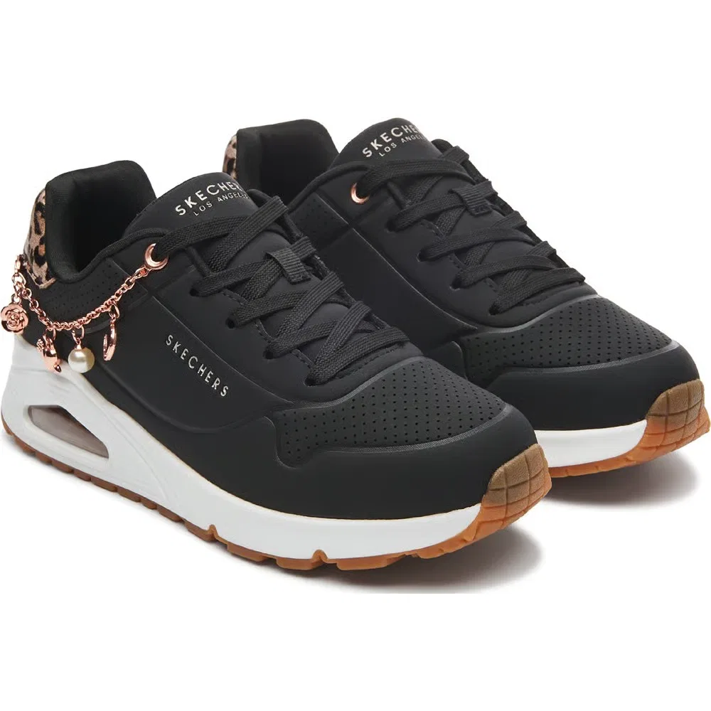 Детские кроссовки Street Uno Skechers, Black/Leopard