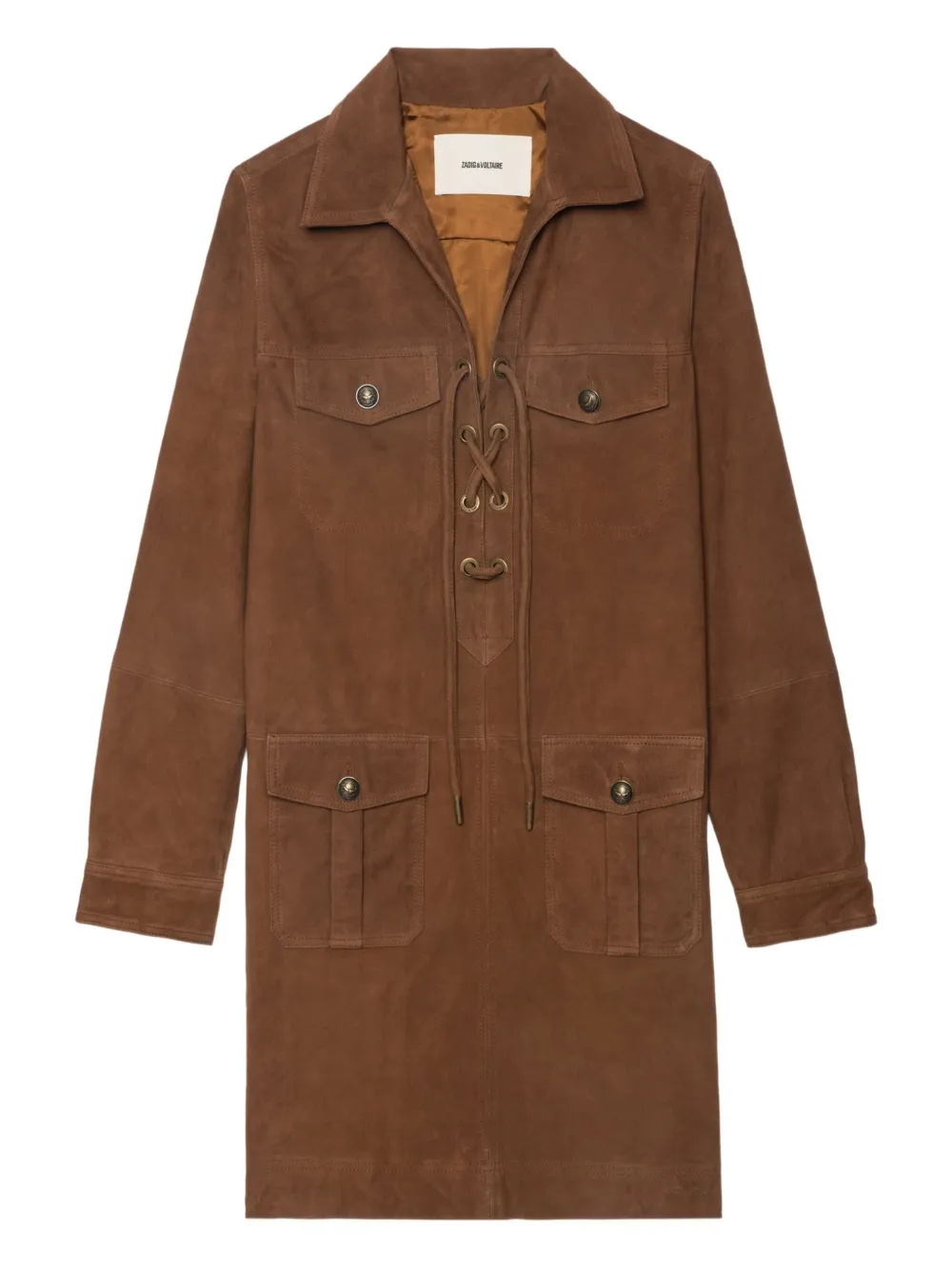

Платье мини Remacha со шнуровкой Zadig&Voltaire, коричневый