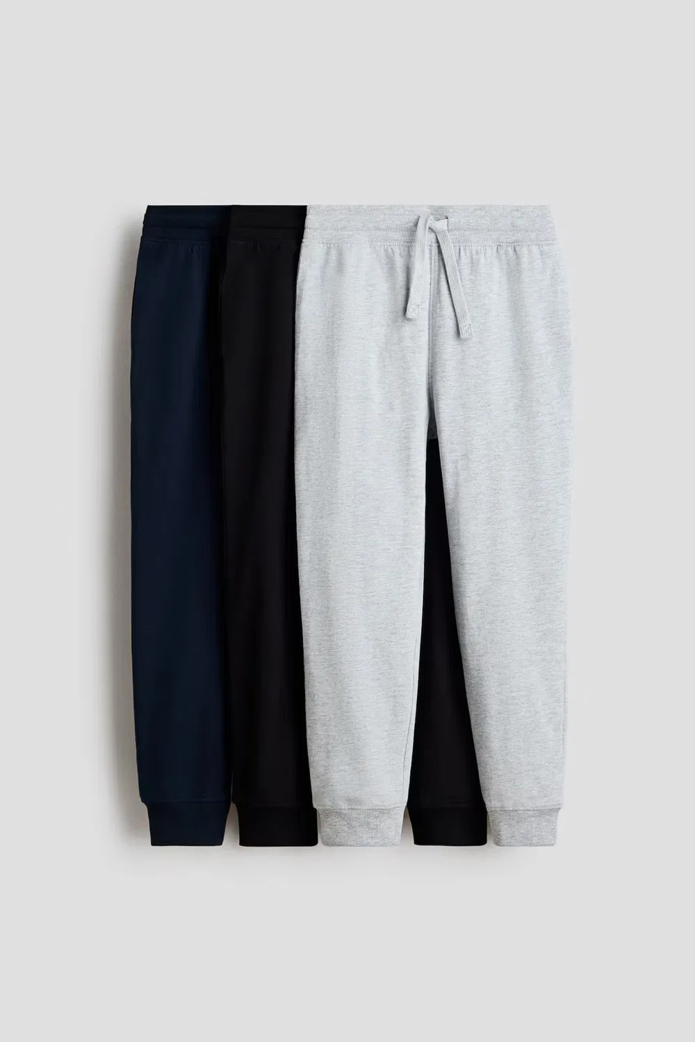 Комплект из 3 хлопковых спортивных штанов H&M, Marineblau/Hellgraumeliert