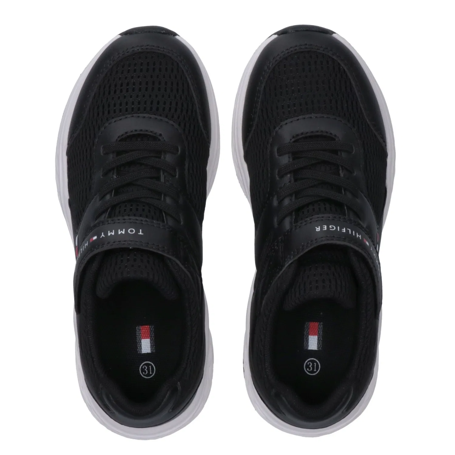 Детские кроссовки с эластичной шнуровкой Tommy Hilfiger, Black — фото 4