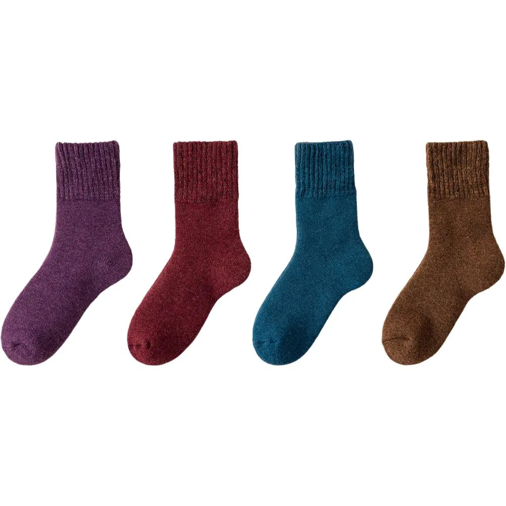 Детские носки с принтом, комплект из 4 пар, MADALLO, Purple Burgundy Blue Dark Brown