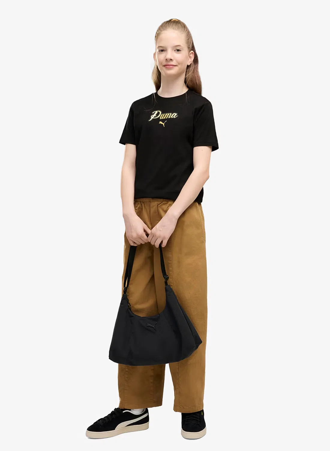Футболка с блестящим принтом Youth Essential Script Puma, черный — фото 3