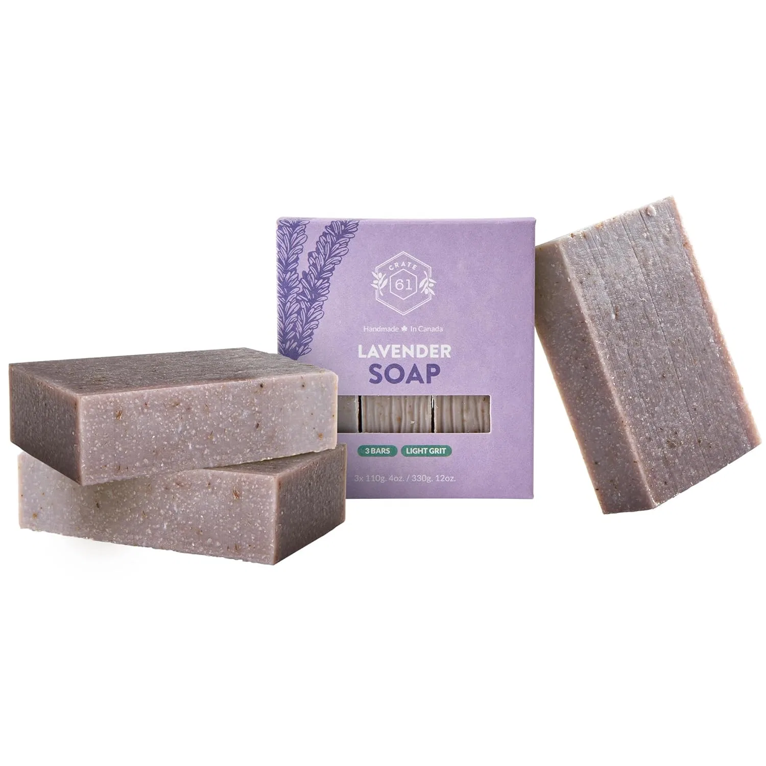 Мыло, Лаванда, Crate 61 Organics, Набор 3 шт, 110 г