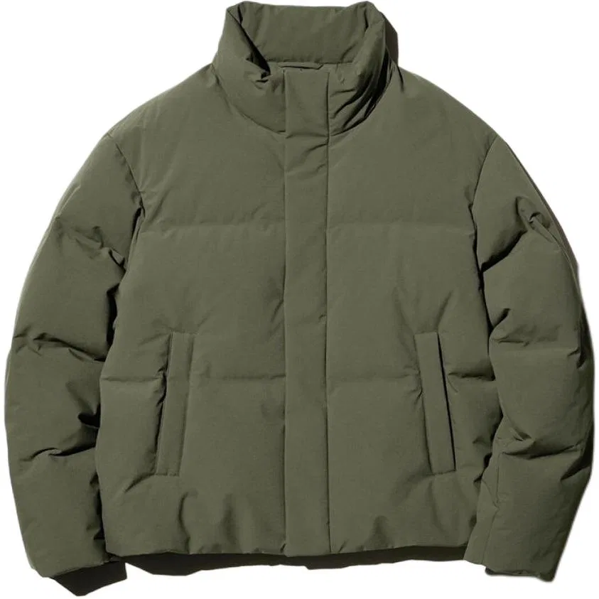 Мужская куртка пуховик с воротником-стойкой UNIQLO, Olive