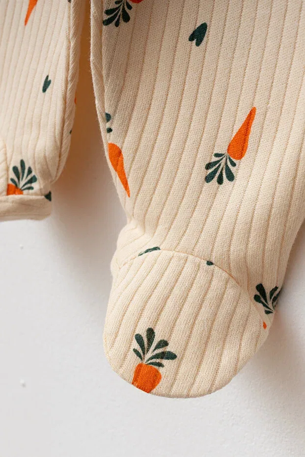 Детский комплект для выписки из роддома хлопковый Carrot Yukobaby Bebeğiniz Için En Doğalı, Beige — фото 3
