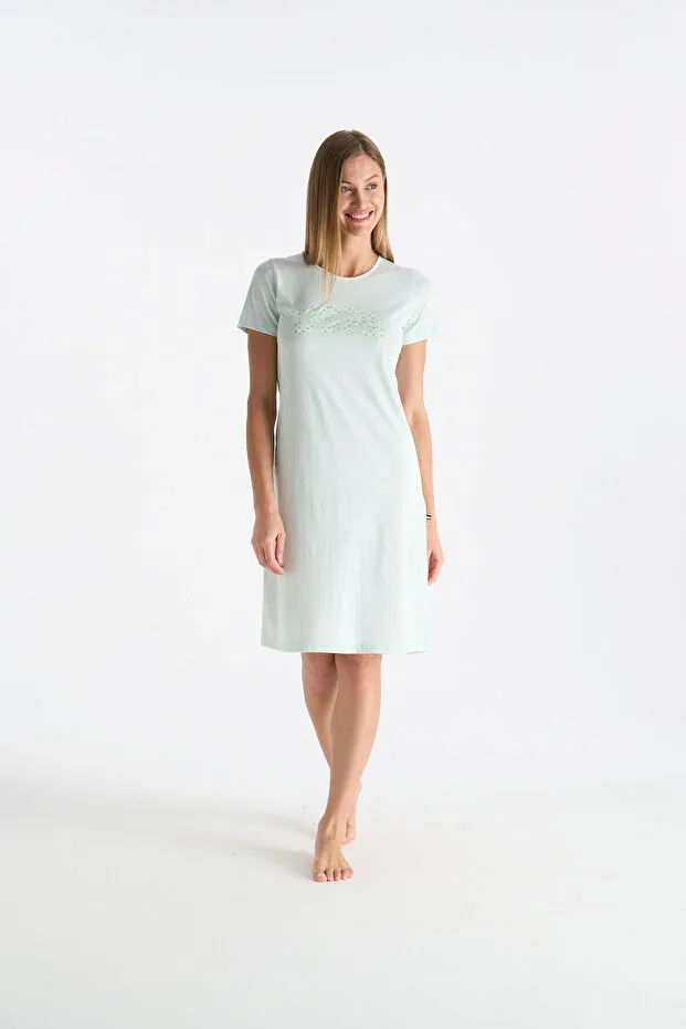 Женская ночная рубашка с коротким рукавом U.S. Polo Assn., Mint — фото 2