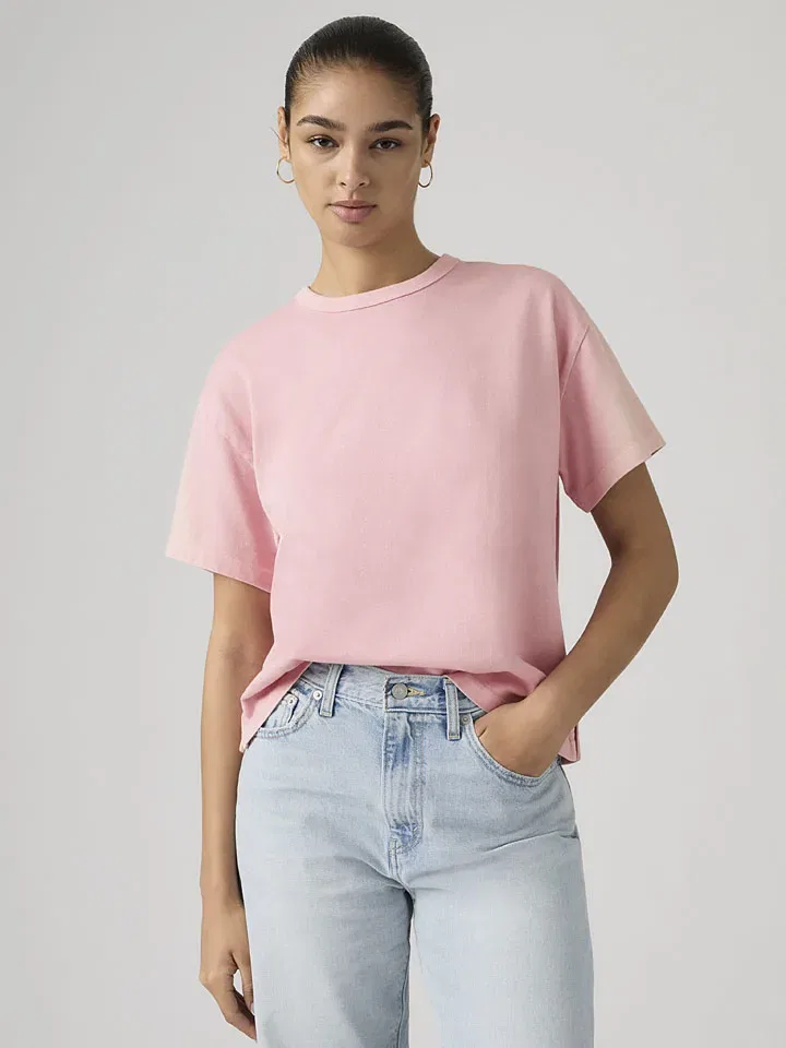 Женская прямая футболка с круглым вырезом Levi's, Pink — фото 2