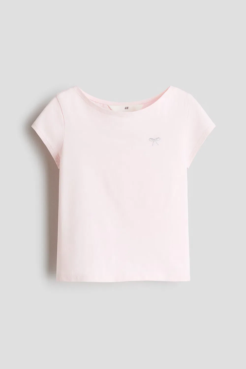 Рубашка с вырезом-лодочкой и декоративным рисунком H&M, Hellrosa/Schleife