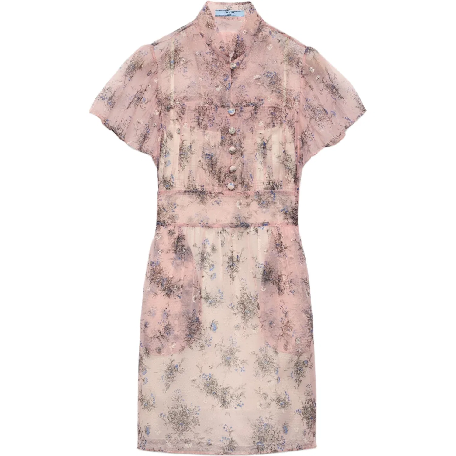 Женское платье с коротким рукавом Nylonette PRADA, Pink